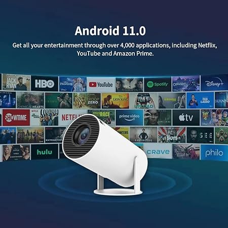Steepify HY300 Portable Smart Projector Native 1080P | 4K Supported Mini Projector with WiFi, Bluetooth Audio, Auto Keystone & 180° Rotation | Home Theater Projector