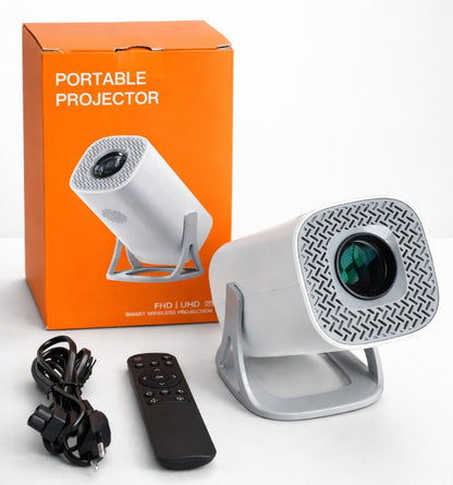Steepify Square Smart Projector 4K & Ultra HD Supported | Android 11 | Native 1080P | WiFi 6 & Bluetooth 5.2 | Auto Keystone | 180° Rotatable | Portable Home Theater Projector | White