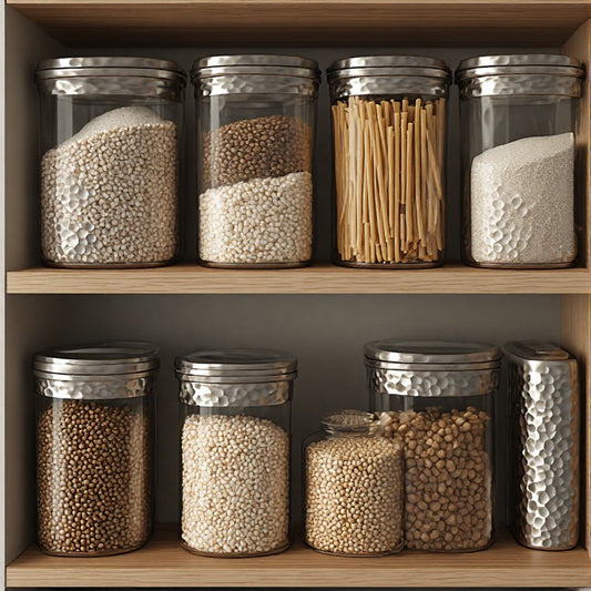 Premium Hammered Stainless Steel Storage Canister Set (4 Pieces)
